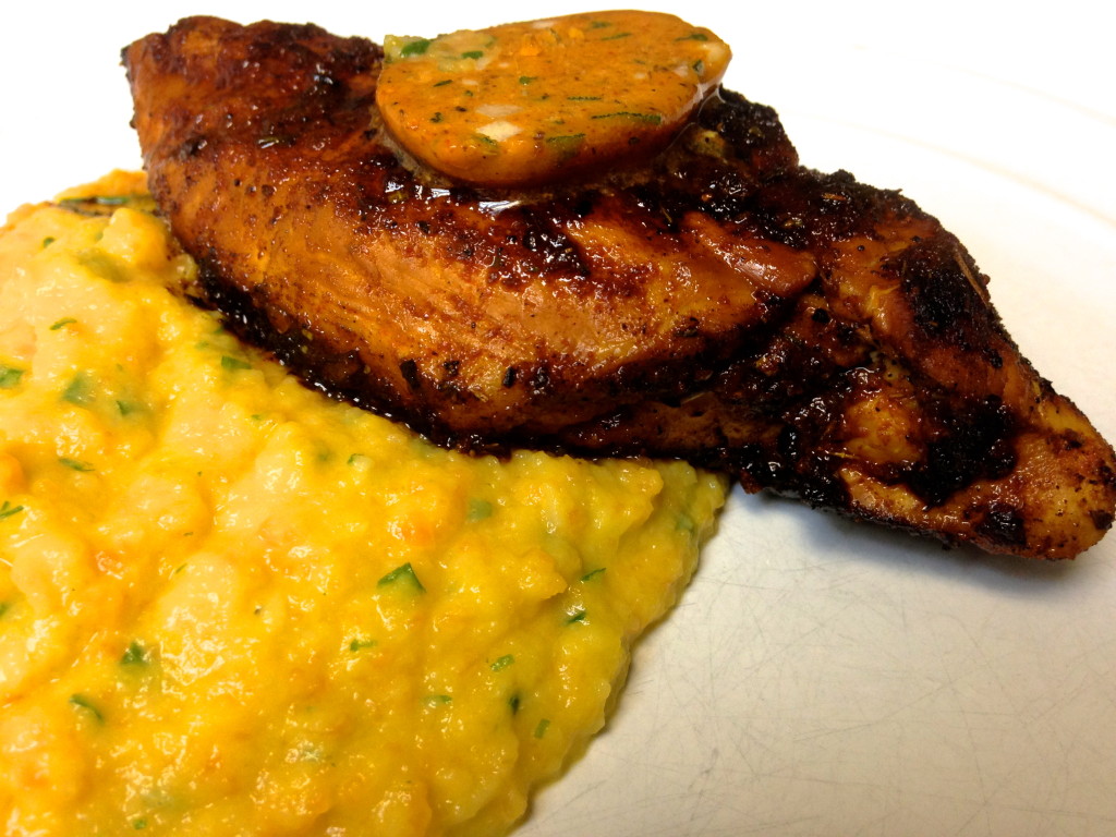 Creole Grilled Chicken with Root Vegetable Puree