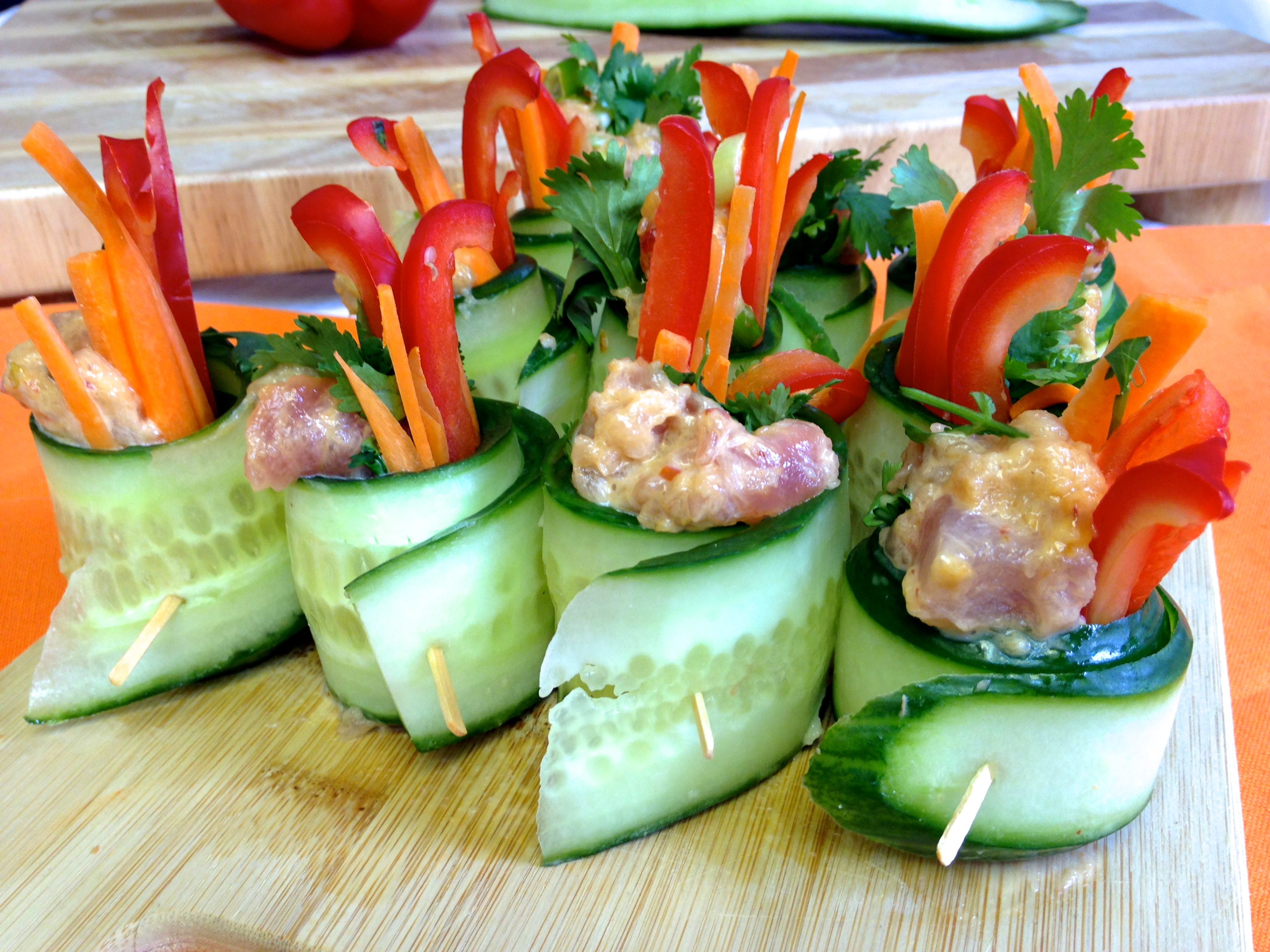 Spicy Tuna Veggie Rolls